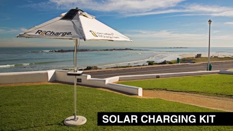 RiCharge solar umbrella on beach